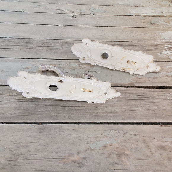 Metal Hooks Old Door Back 8"x2.25" Hanging Decor Patina White Purple - Picture 8 of 8